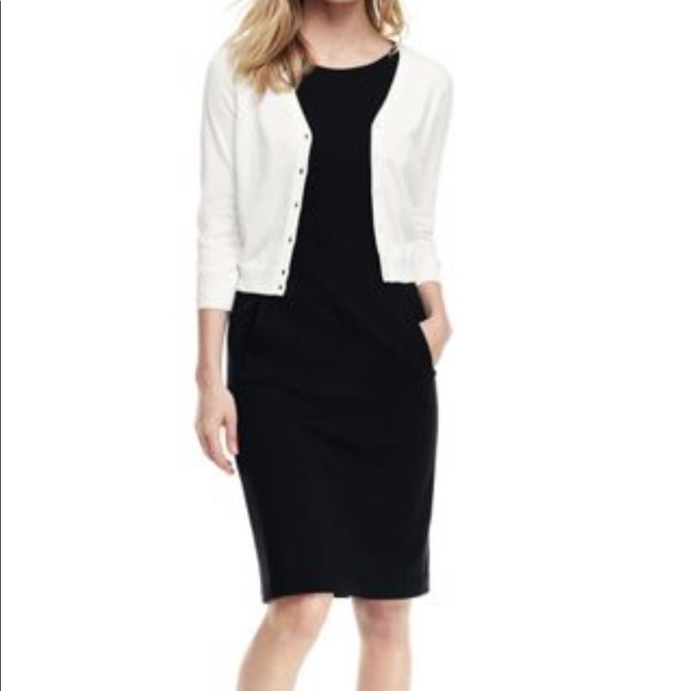 Land’s End sleeveless black ponte knit dress